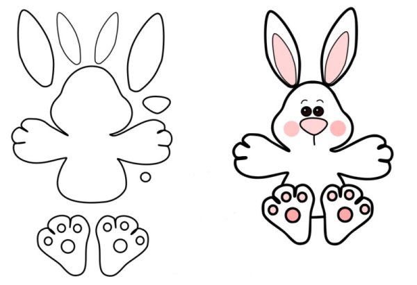 Аппликация зайчик