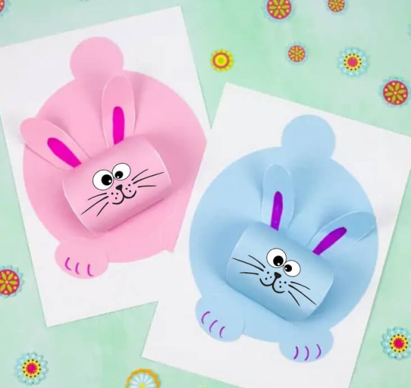 Аппликация кролик из пластмассы