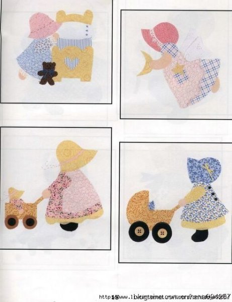 Аппликация из ткани крошка Сью