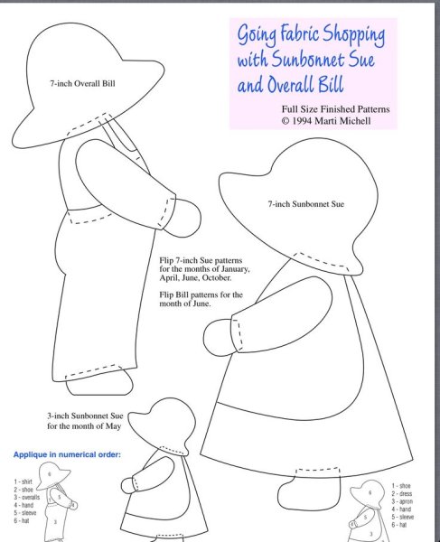 Санбоннет Сью аппликация