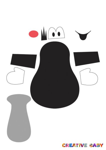 Шаблон крота из фетра