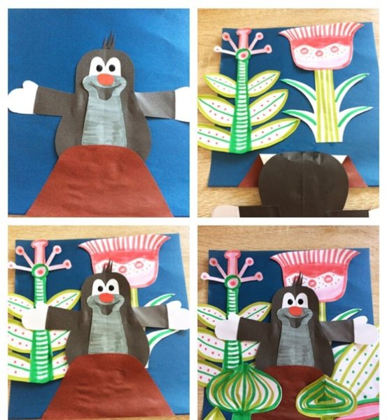 Крот аппликация для детей старшей группы