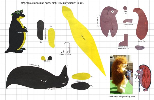 Выкройка мягкой игрушки крота