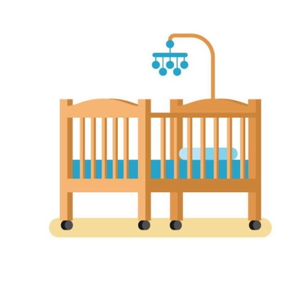 Младенец в кроватке вектор