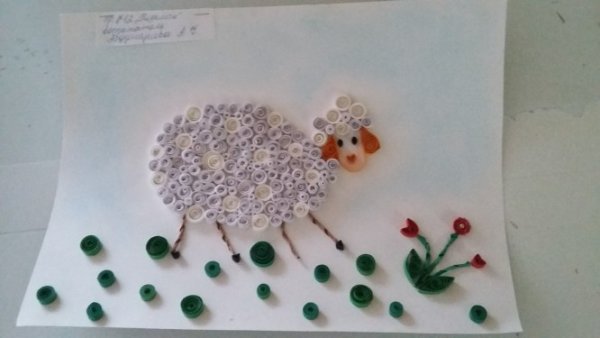 Овечки на лугу поделка
