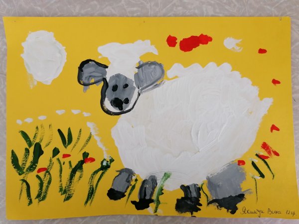 Барашек нетрадиционное рисование