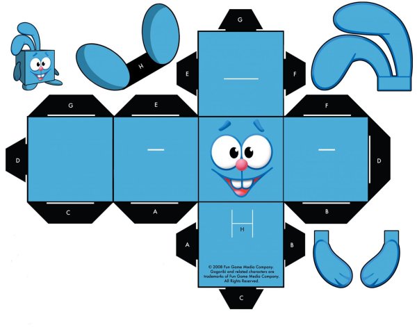 Papercraft схема Смешарики