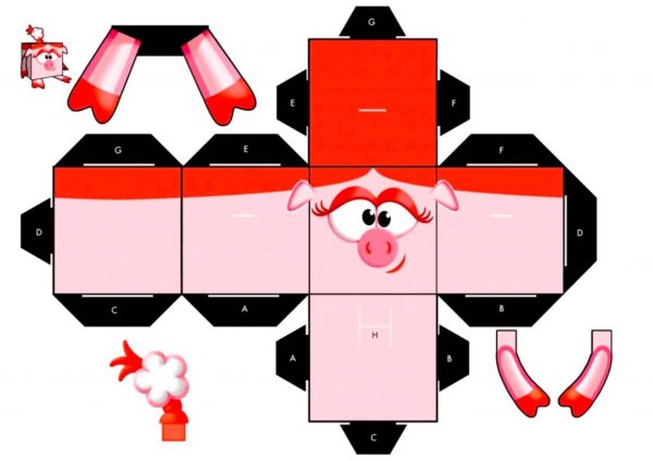 Фигурки для вырезания и склеивания