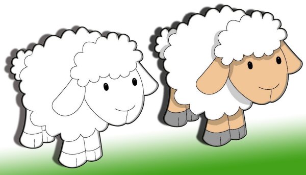 Овечка раскраска