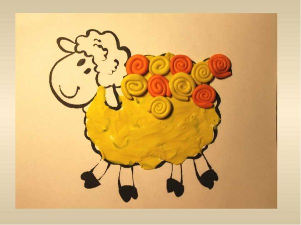 Аппликация из пластилина