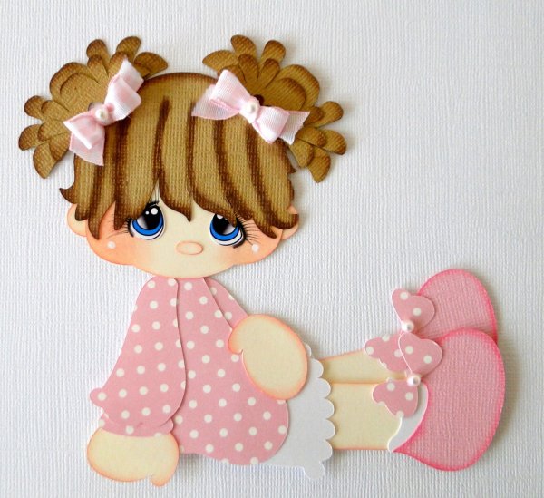 Аппликация из ткани куколка