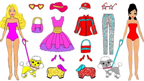 Кукла с одеждой для вырезания