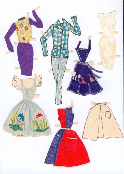 Винтажные бумажные куклы Барби