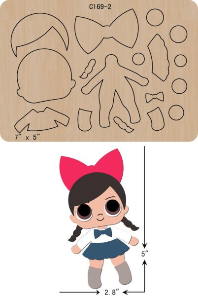 Лекала из фетра кукла ЛОЛ