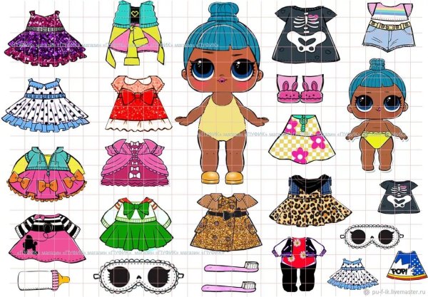 Бумажные куклы Одевашка кукла ЛОЛ