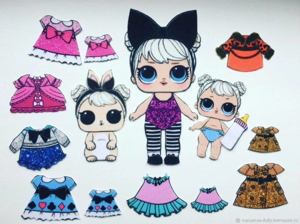 Бумажные куклы ЛОЛ Доллс
