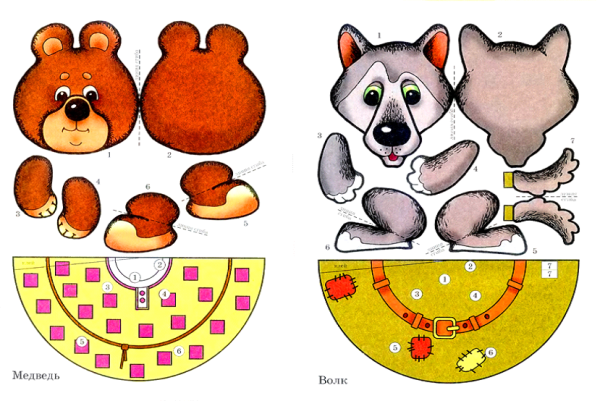 Герои сказки Теремок пальчиковый театр