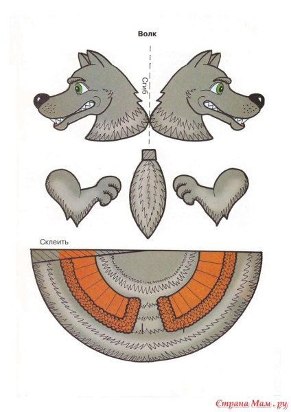 Красная шапочка бумажные куклы для театра
