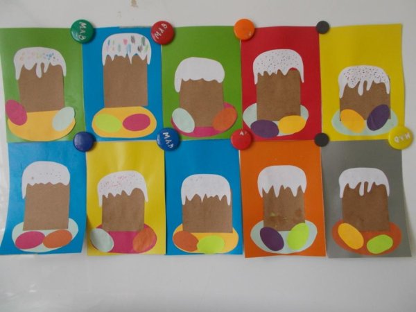 Аппликация кулич в средней группе