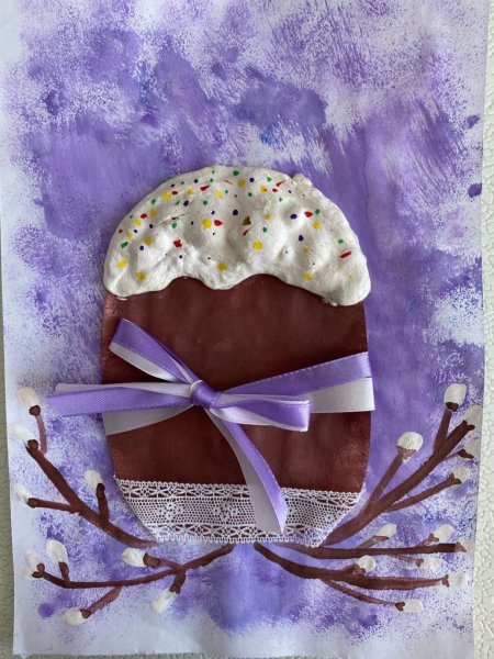 Пасхальный кулич аппликация объемная