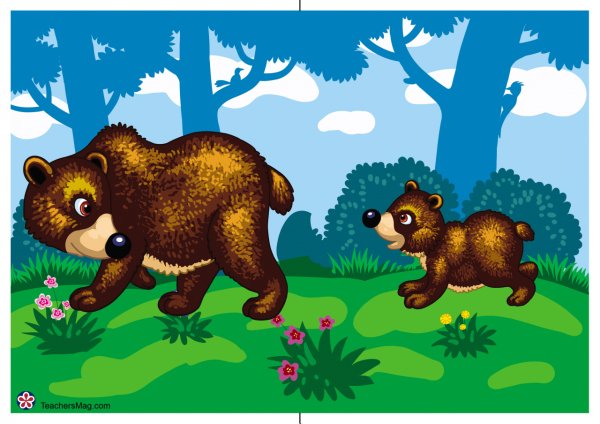 Картина для детей купание медвежат