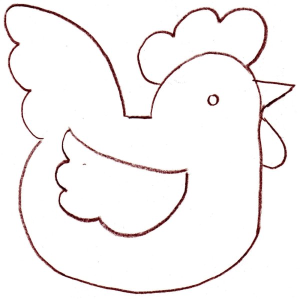 Трафарет курицы для аппликации