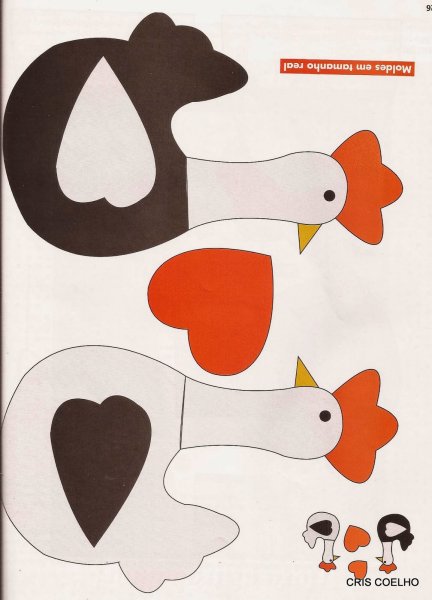 Шаблон курицы для аппликации