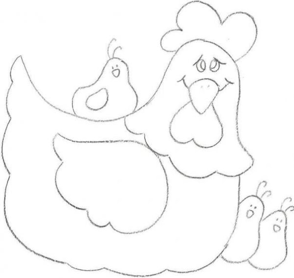 Трафарет курицы для аппликации