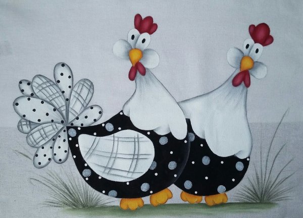 Аппликация петуха из ткани