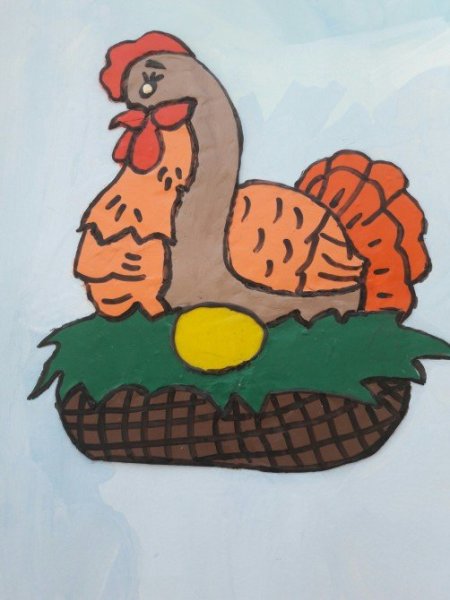 Поделка с детьми Курочка Ряба