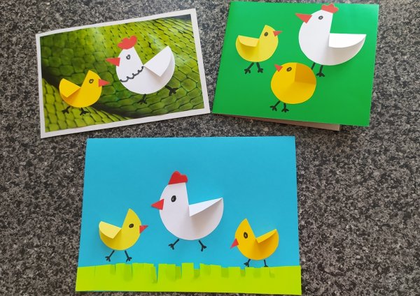 Цыпленок из цветной бумаги