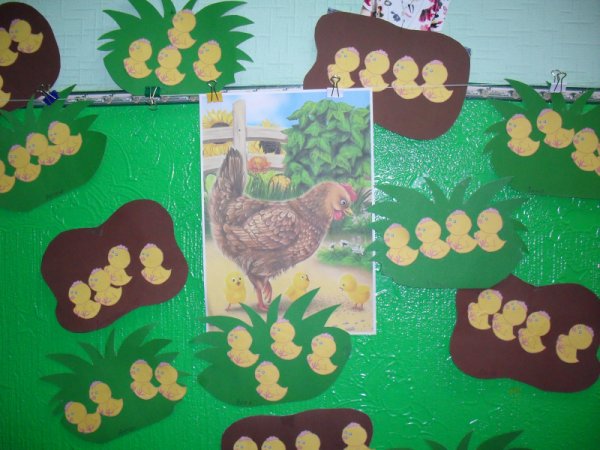 Коллективная работа Курочка с цыплятами