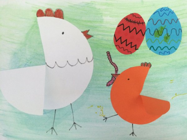 Курочка аппликация для малышей