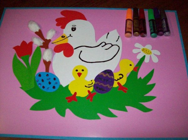 Аппликация курица