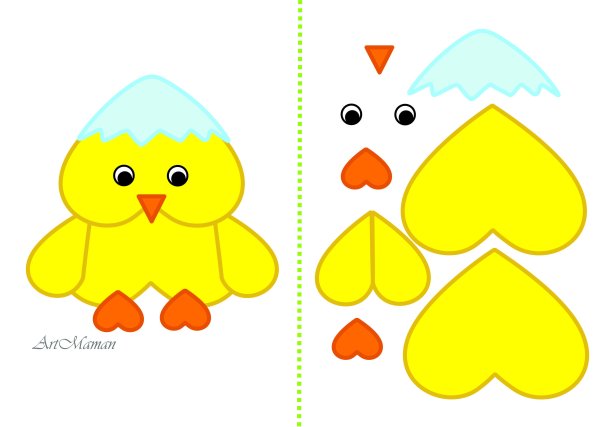 Аппликация цыпленок