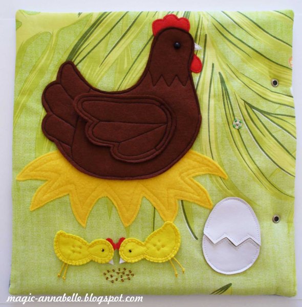 Курочка с цыплятами из фетра