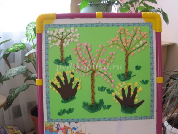Деревья и кустарники аппликация для детского сада