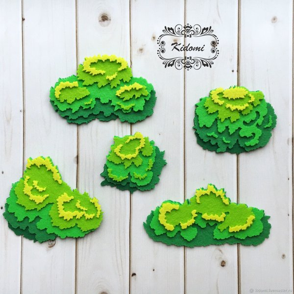 Кусты из фетра