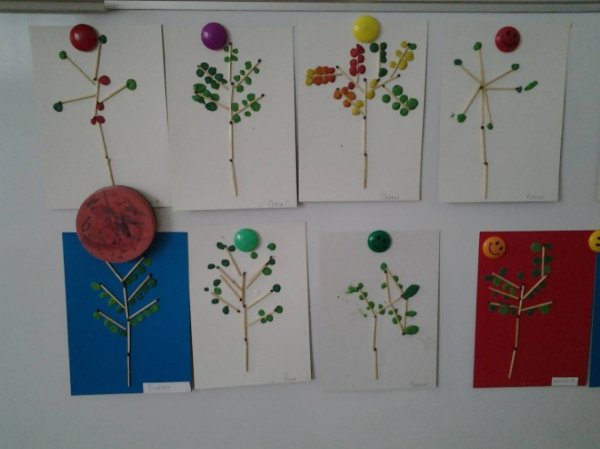 Аппликация в средней группе деревья и кустарники