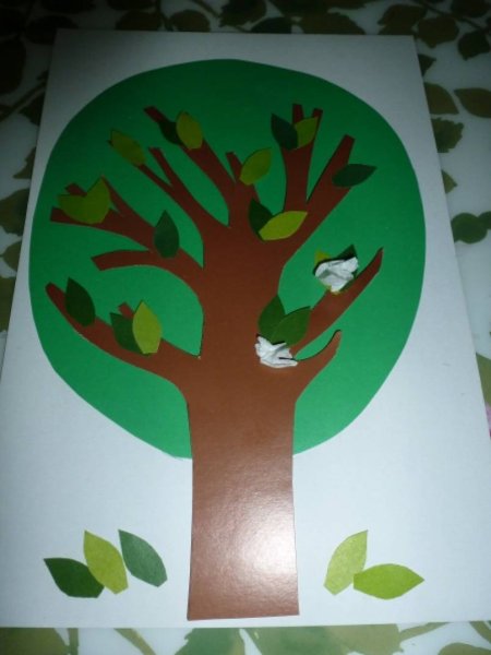 Аппликация деревья и кустарники