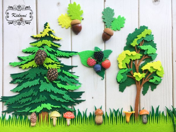 Кусты из фетра