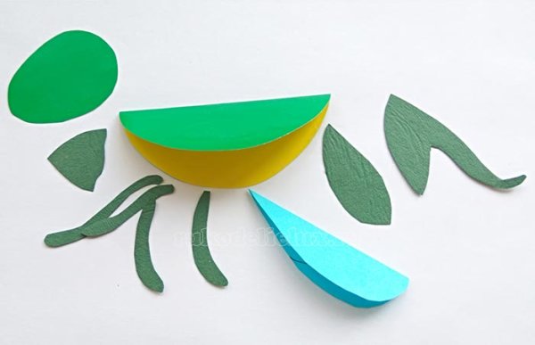 Кузнечик аппликация для детей