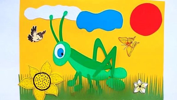 Поделка кузнечик