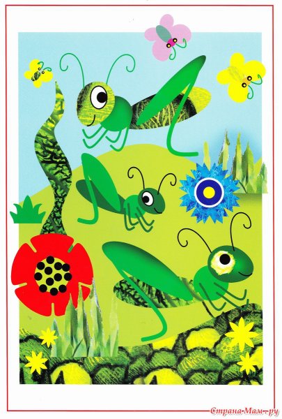 Аппликация для детей насекомые