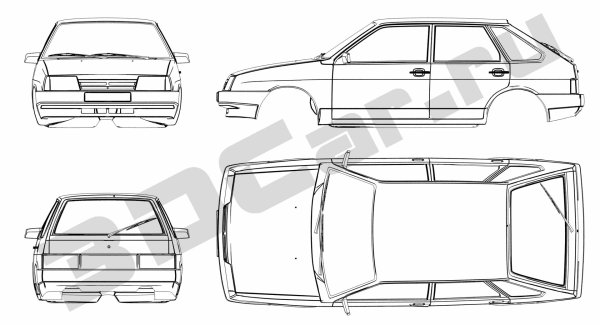 Чертеж кузова ВАЗ 2109