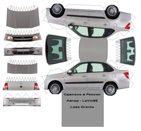 Рено Логан из бумаги модель