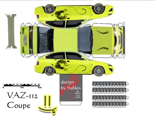 Развёртки машин из бумаги ВАЗ 2112