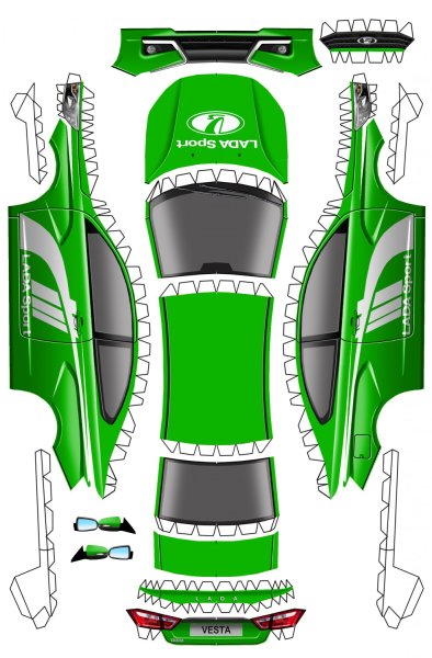 Лада Веста кросс модель из бумаги