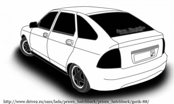 Раскраска ВАЗ 2115 Лада Приора