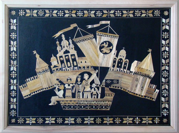 Аппликация из соломки